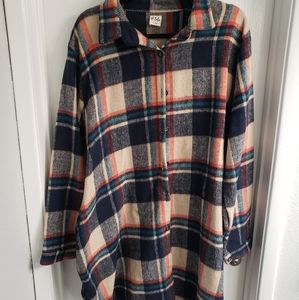 Oversized plaid flannel shirt